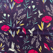 Yellow, Fuchsia, Green on Navy Blue 