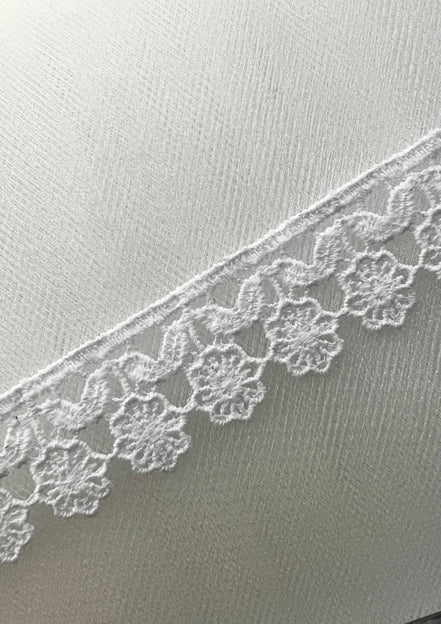 White Floral Guipure- Lace Trim 3757