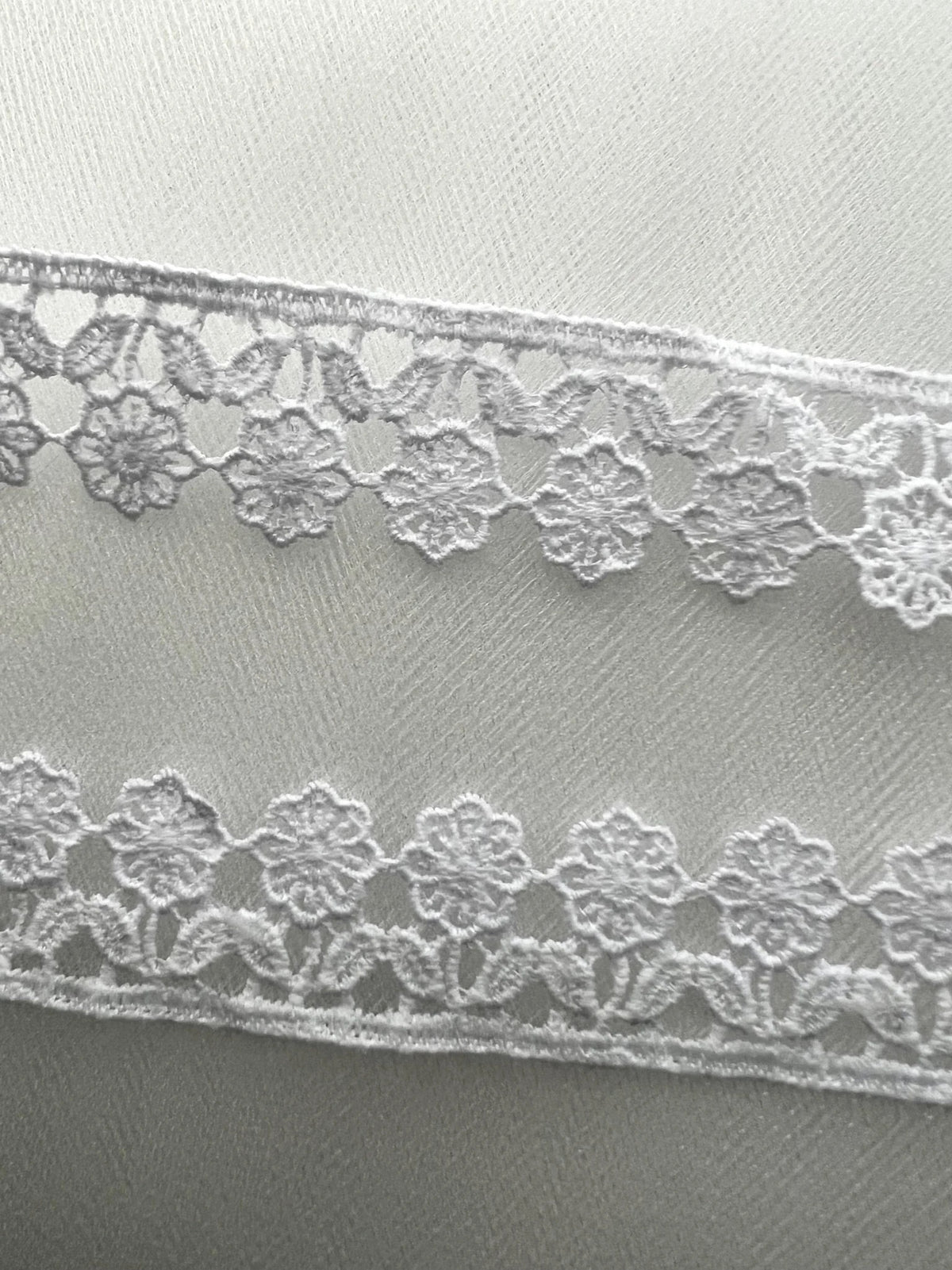 White Floral Guipure- Lace Trim 3757