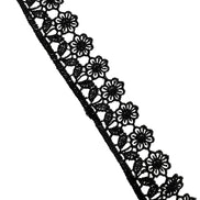 Black Floral Guipure- Lace Trim 3757