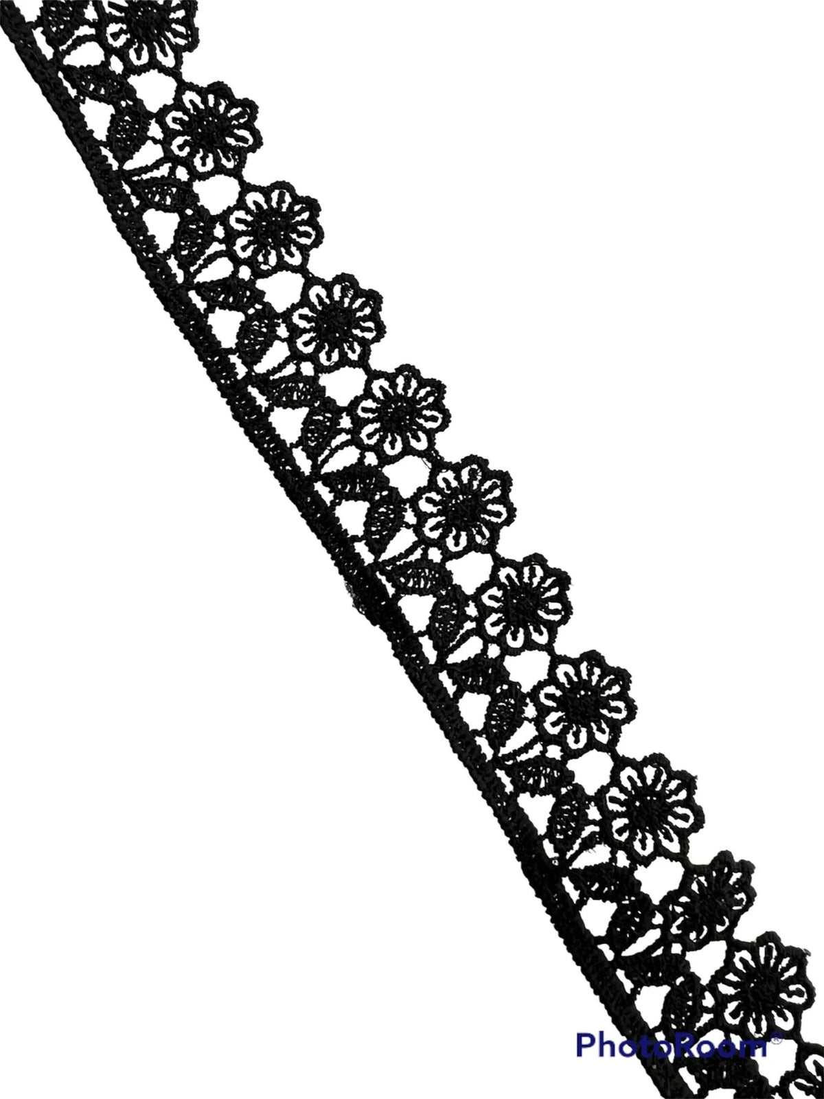 Black Floral Guipure- Lace Trim 3757