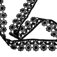 Black Floral Guipure- Lace Trim 3757