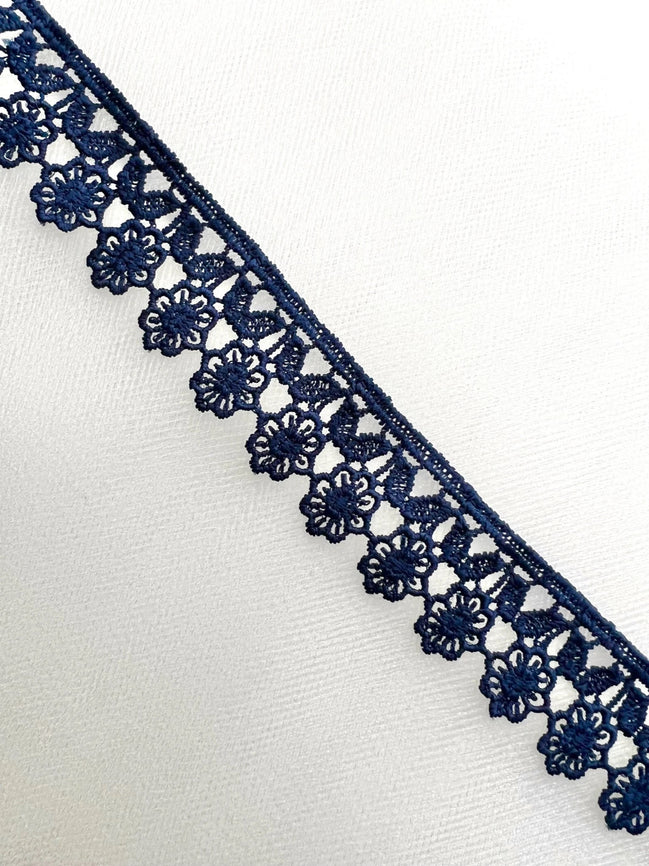 Navy Floral Guipure- Lace Trim 3757