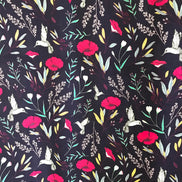 Yellow, Fuchsia, Green on Navy Blue 