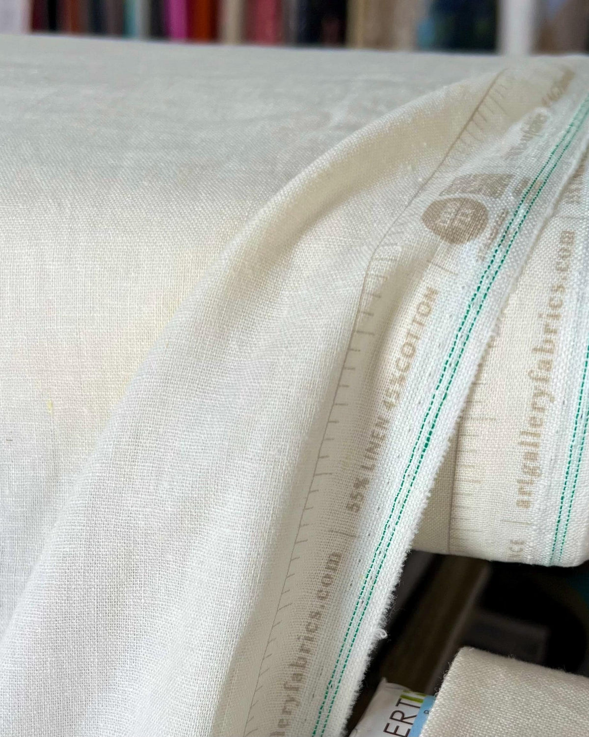 Linen Cotton Blend Fabric- Off White- 58
