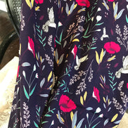 Yellow, Fuchsia, Green on Navy Blue 