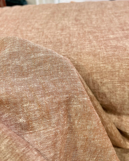 Brussels Washer Yarn Dye- Linen Rayon Blend- “Chestnut” Brown- 52" Wide