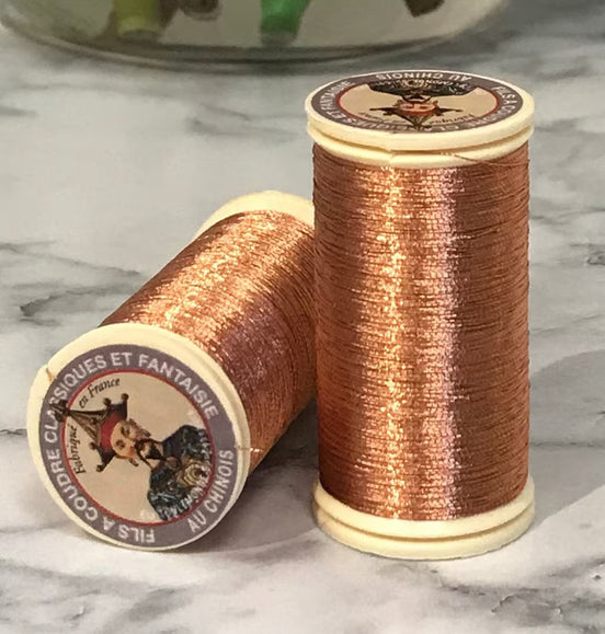 Sajou No. 130- COPPER Metallic Thread- Fil au Chinois- Spool (100m) or Cone (1000m)