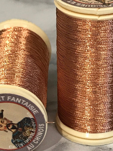 Sajou No. 130- COPPER Metallic Thread- Fil au Chinois- Spool (100m) or Cone (1000m)