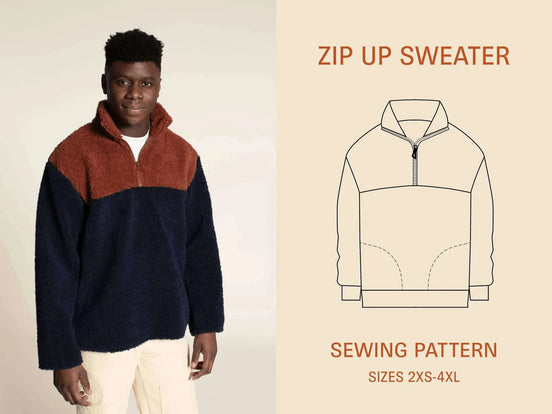 Zip-Up Sweater- Wardrobe By Me- Paper Pattern- Sizes 2XS- 4XL