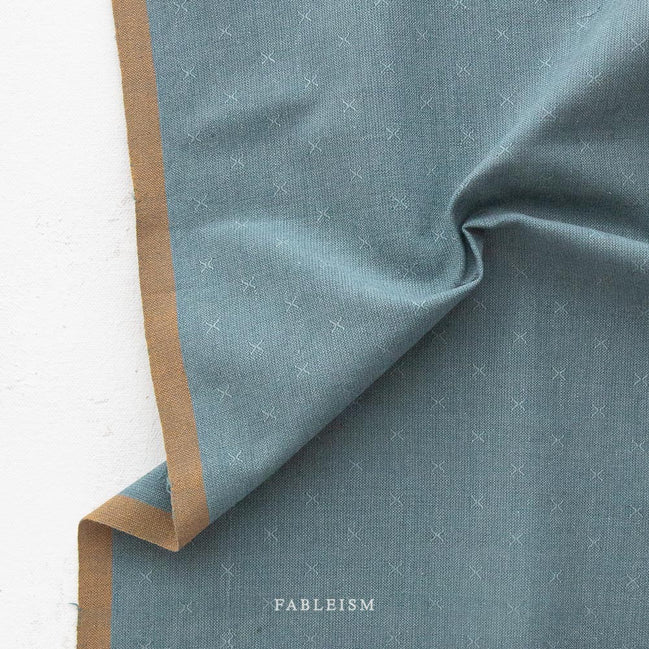Cotton- Sprout Woven X Fabric- Fableism- “Ocean” Light Blue Teal- 44” Wide