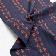 Deco Stripe in Navy/Spice- Fine and Dandy- Fableism- Woven Cotton- 44