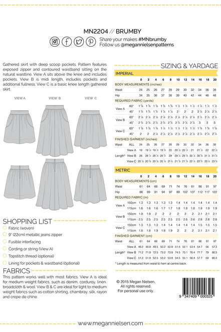 Brumby Skirt Pattern- Megan Nielsen