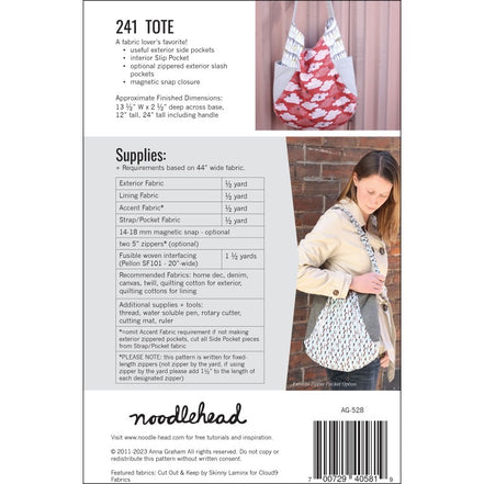 Noodlehead- 241 Tote- Paper Pattern