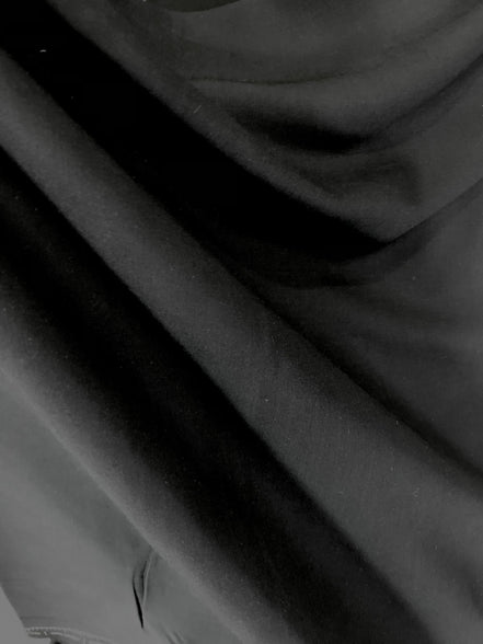 Black "Caviar" Rayon Challis Fabric- Very Lightweight- 56” Wide