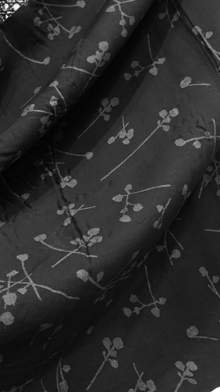 Gray Botanical on Black 
