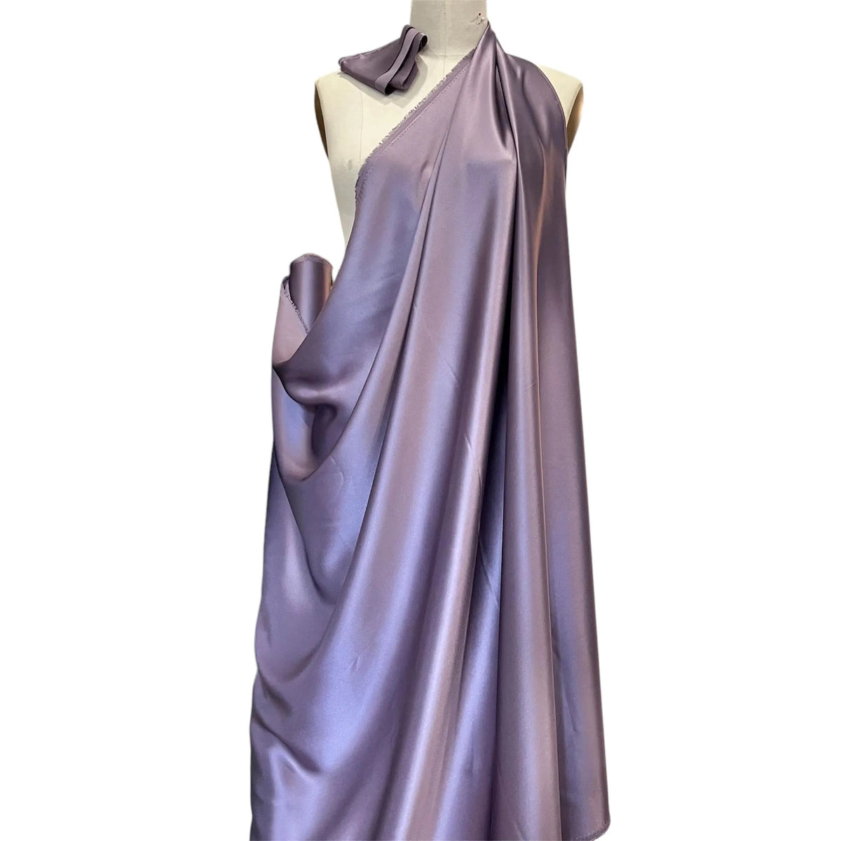 Deep Smoky Purple Pure Silk Charmeuse Fabric- 44” Wide- (368)