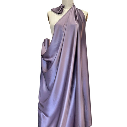 Deep Smoky Purple Pure Silk Charmeuse Fabric- 44” Wide- (368)