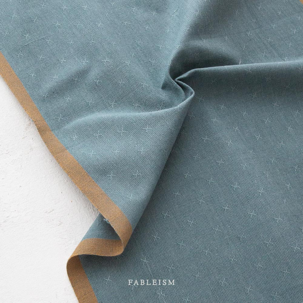 Cotton- Sprout Woven X Fabric- Fableism- “Ocean” Light Blue Teal- 44” Wide