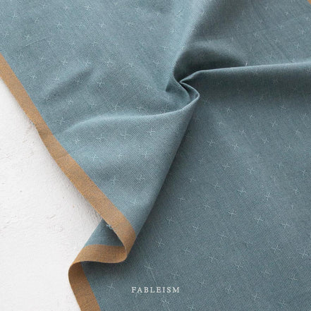 Cotton- Sprout Woven X Fabric- Fableism- “Ocean” Light Blue Teal- 44” Wide