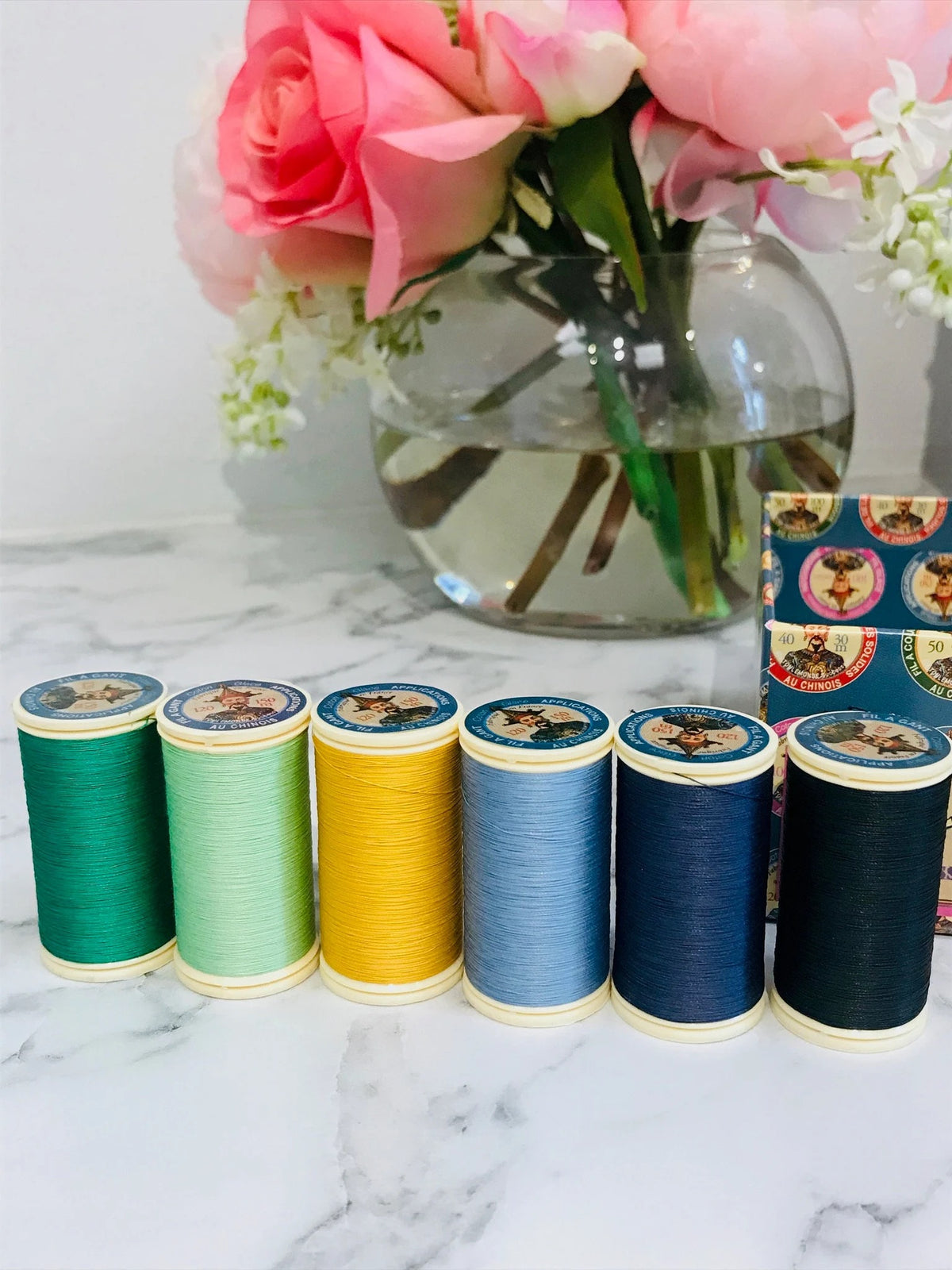 Sajou Assortment #4 Box- BRIGHT Tones- 12 Spools GLOVING THREAD