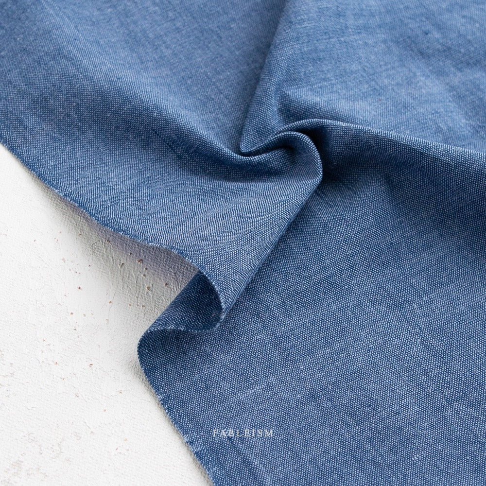 Watercolor Wovens- Blue Jeans - Fableism- Cotton Woven- 44” Wide