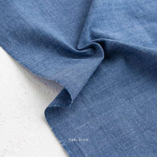 Watercolor Wovens- Blue Jeans - Fableism- Cotton Woven- 44” Wide