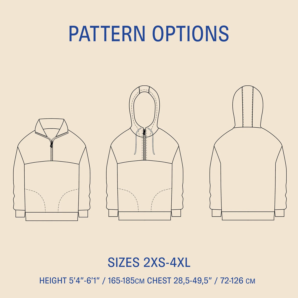 Zip-Up Sweater- Wardrobe By Me- Paper Pattern- Sizes 2XS- 4XL