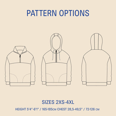 Zip-Up Sweater- Wardrobe By Me- Paper Pattern- Sizes 2XS- 4XL