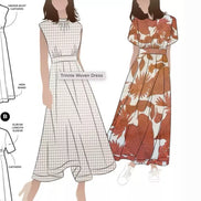 FOR SEWING: Trinnie Woven Dress- Style Arc Paper Pattern- Sizes 4-16, 10-22