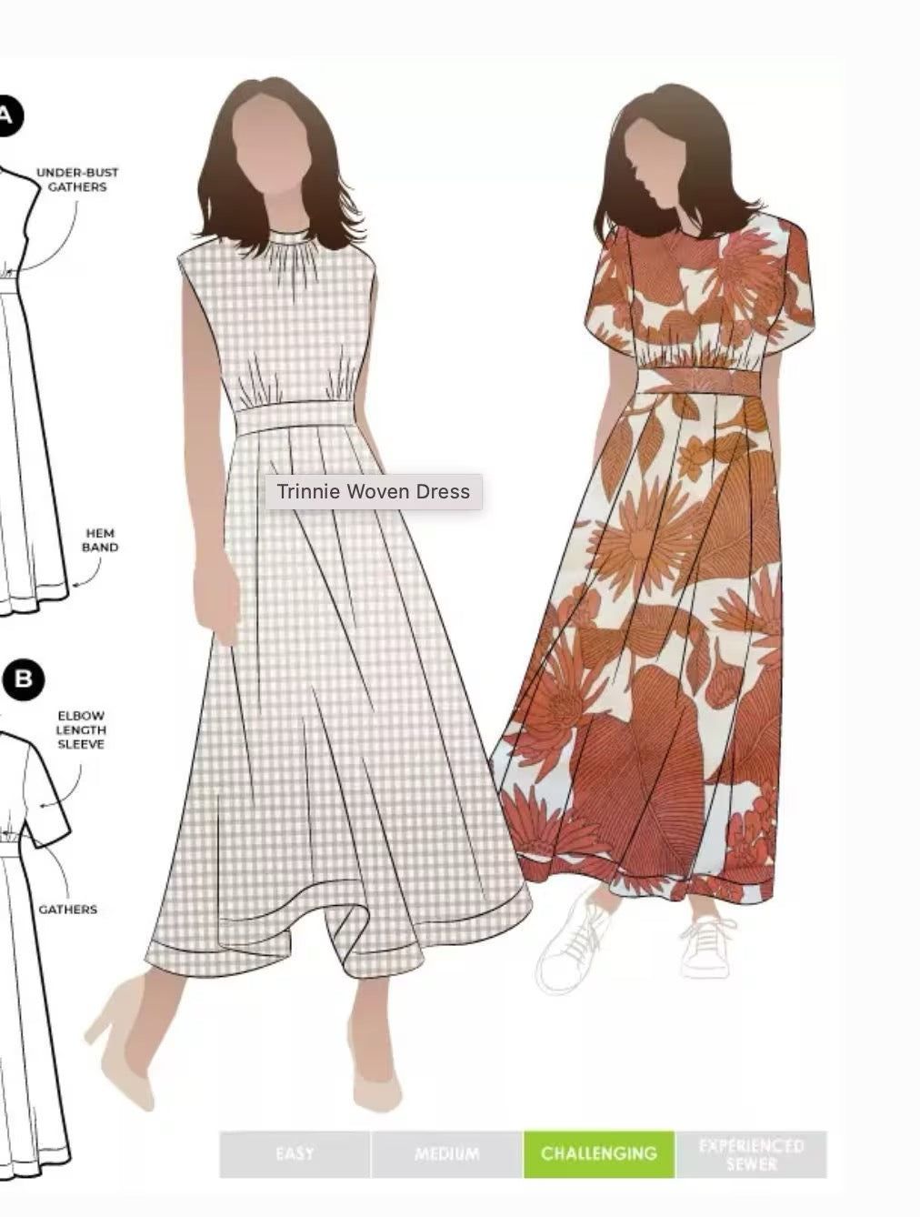 FOR SEWING: Trinnie Woven Dress- Style Arc Paper Pattern- Sizes 4-16, 10-22