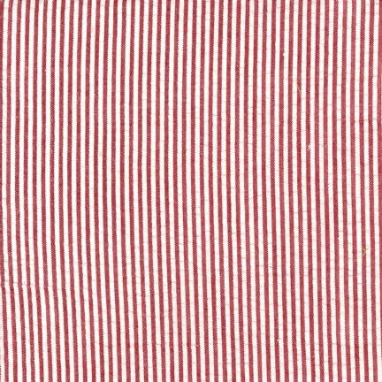 Crimson and White Seersucker Stripe- 57” Wide- Cotton Poly Blend