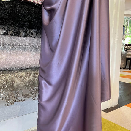 Deep Smoky Purple Pure Silk Charmeuse Fabric- 44” Wide- (368)