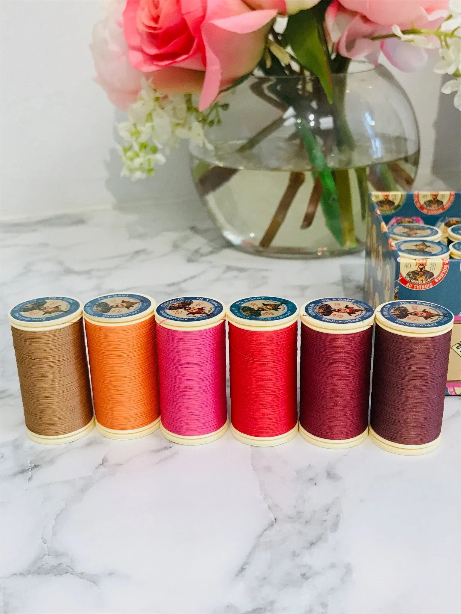 Sajou Assortment #4 Box- BRIGHT Tones- 12 Spools GLOVING THREAD