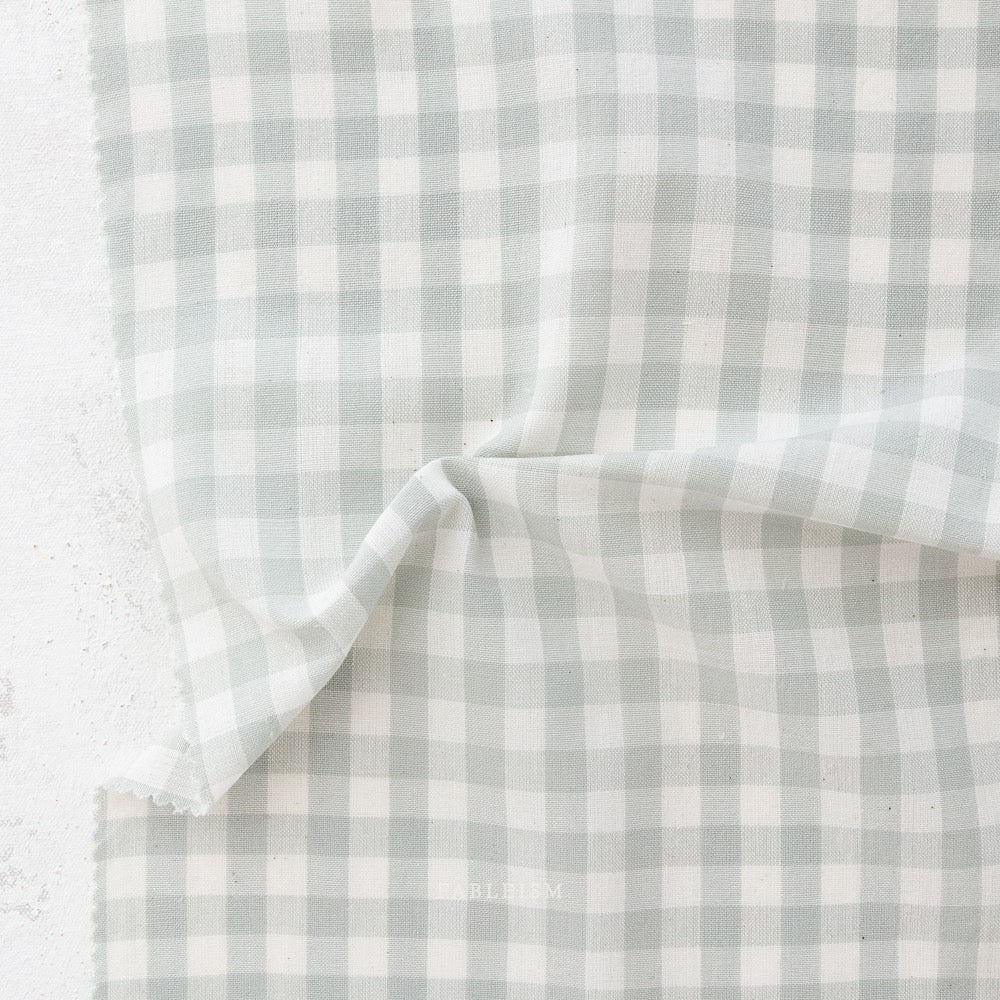 Camp Gingham- “Mist” Light Gray- Fableism- 44” Wide- Cotton Woven- 3/8” Squares