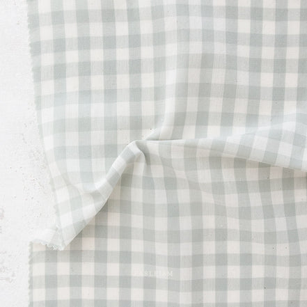 Camp Gingham- “Mist” Light Gray- Fableism- 44” Wide- Cotton Woven- 3/8” Squares