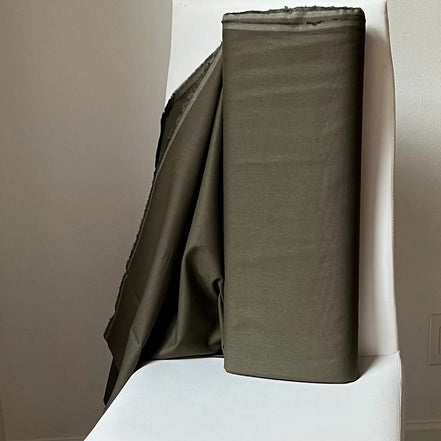 Dark Khaki Green “Army" Essex Linen- Cotton Blend Fabric- 43" Wide