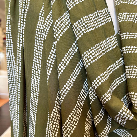 Gaia Ivy Green- White on Green- Kelsey Viscose - Atelier Brunette France- 54"