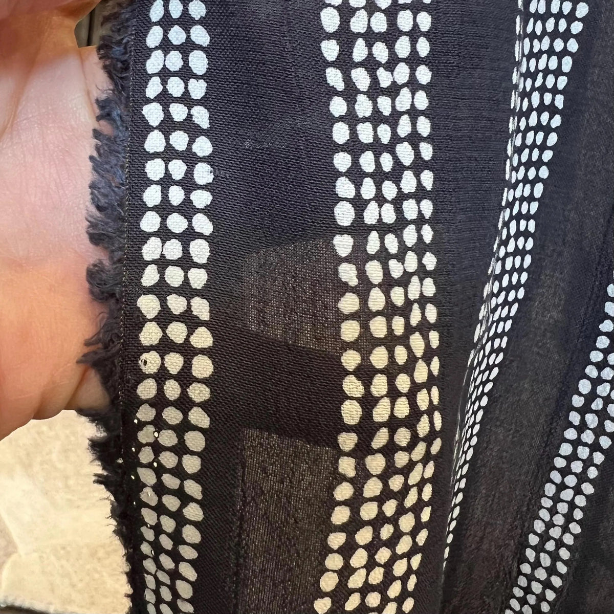 Gaia Deep Charcoal- White on Charcoal (almost black)- Kelsey Viscose - Atelier Brunette France