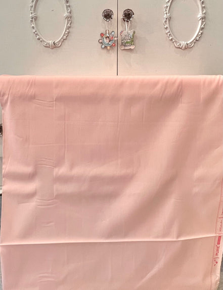 Art Gallery Fabric- "Cotton Candy"- Pale Pink Solid Cotton Fabric- 44"