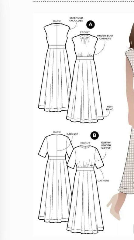 FOR SEWING: Trinnie Woven Dress- Style Arc Paper Pattern- Sizes 4-16, 10-22