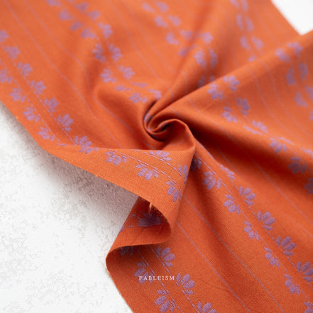 Deco Stripe in Spice- Fine and Dandy- Fableism- Woven Cotton- 44"