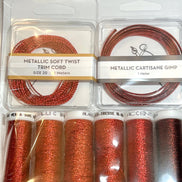Au Ver A Soie & Accentuate- Ensemble de Metallic - Red- Set of Metallic Embroidery Threads