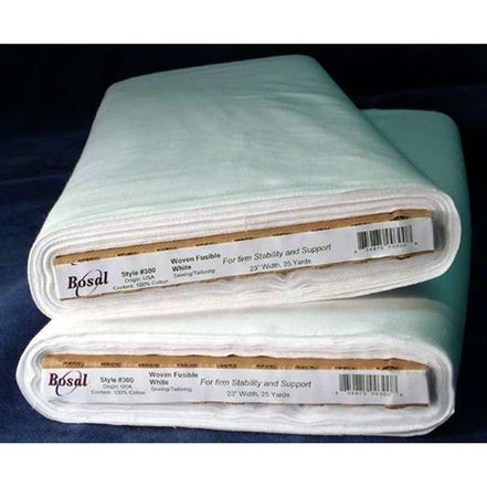 Bosal Fashion Fuse- 300- White COTTON- Woven Fusible Interfacing- 20"