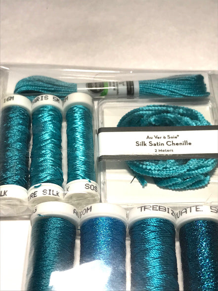 Au Ver A Soie- Ensembles de Soie- Caribbean Blue