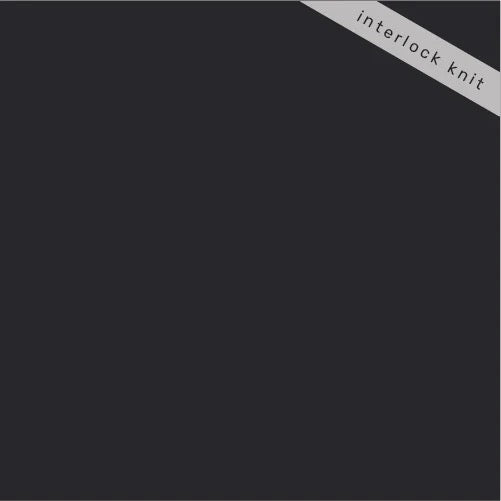 Solid Black Organic Cotton Interlock Knit- 60” Wide- Birch