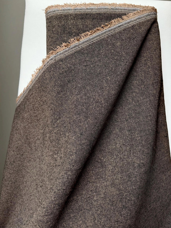 Essex Yarn Dyed Linen- Cotton Blend- “Espresso” Dark Brown- 44” Wide