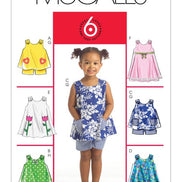 McCall's Sewing Pattern Toddlers' Tent Tops, Dresses and Shorts- M5416- (1-2-3-4)