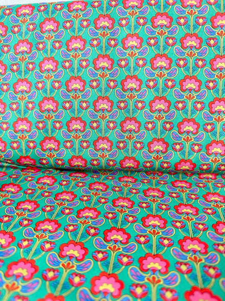 Liberty London- “Peacock Posy" Tana Lawn Cotton- 54” - Red, Pink, Blue, Green