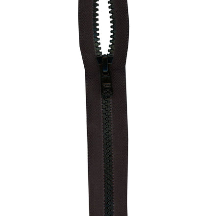 YKK- 18”, 20”, 22”, 24" Vislon Activewear Separating Zipper Black